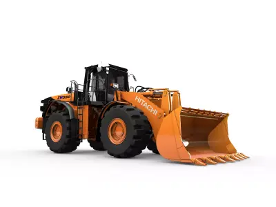 Rigged Hitachi Construction Machinery ZW550 Wheel Loader 3D model