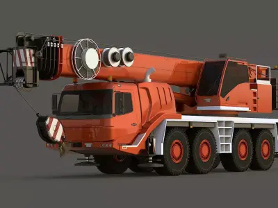 Mobile Crane 4 Axle 3D model