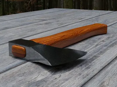 Damascus steel axe  3D model