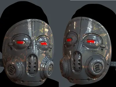 Gas mask helmet 3d model scifi  Low-poly 3D model 8