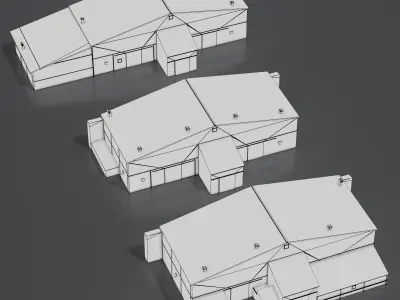 Aircraft Hangar Exterior Pack 2 Low-poly 3D model