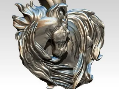 Horse pendant  Love Heart Symbol 3D print model