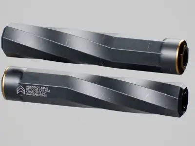 Angstadt Arms RETICENT 762 Suppressor Low-poly 3D model