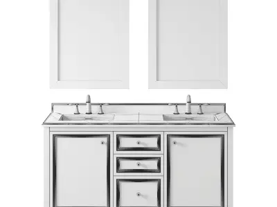 OVE Neville 60 Antique Grey Vanity 3D model