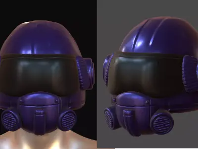 Helmet scifi fantasy futuristic military combat  Low-poly 3D model order