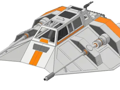 Starwars  Snowspeeder scale 1 in 87 3D print model 3D print model