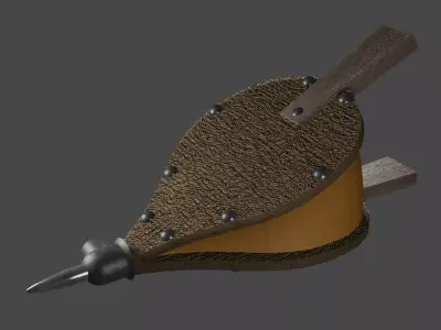 Bellows sword with wooden handle 3D model