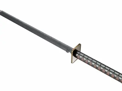 Ninjato japanese samurai sword Low-poly 3D model