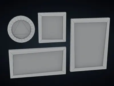 Decorative Painting Frames - Stylized Kitchen Pack - Part 3 Low-poly 3D model