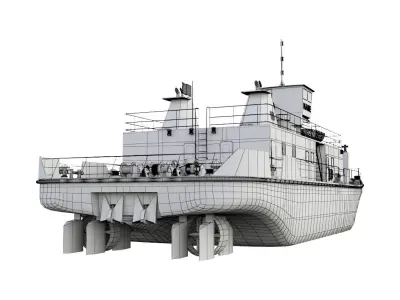 Pusher Marine or River and BONUS 3D model
