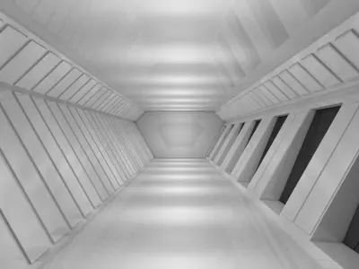 Sci Fi Tunnel Low-poly 3D model 13