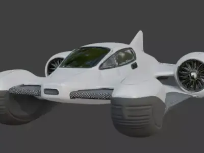 Realistic Sci-Fi Hover Jet 3D Model Low-poly 3D model