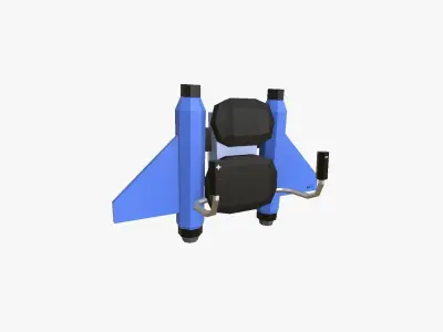 Jetpack Low Poly C03 - SciFi Character Design Low-poly 3D model