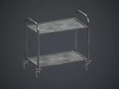 Industrial Tray Trolley 2 PBR Game Ready Low-poly 3D model