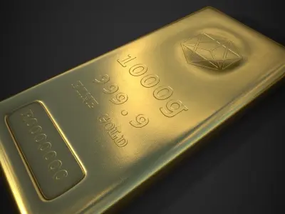 Gold Bar 1000g  Low-poly 3D model