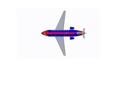 Flight airplane flying in sky 3D model