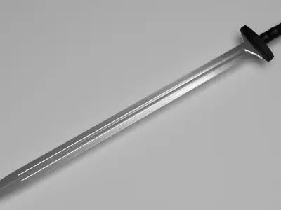 Split-Bladed Sword Low-poly 3D model
