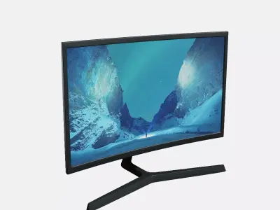Curved Monitor 24 PBR  Free low-poly 3D model