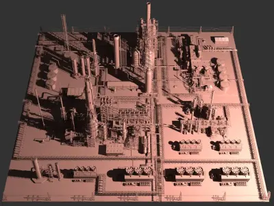 Mega Oil Refinery 3D model