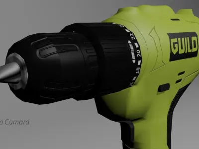 Drill Budget LowPoly for games and VR Low-poly 3D model