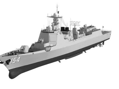  aircraft carrier formation  Navy Shandong  3D model