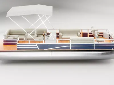 Pontoon Boat Low-poly 3D model