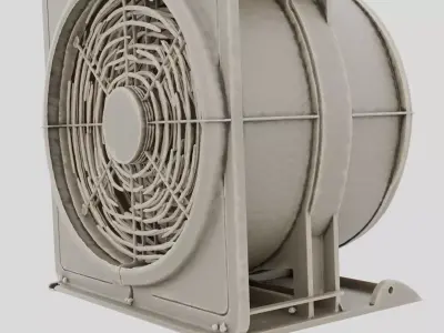 Industrial Factory Ventilation Fan Stand for 3D print 3D model