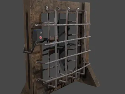 old handmade fan Free low-poly 3D model