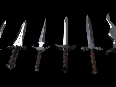 Dagger sword 3D model purchase