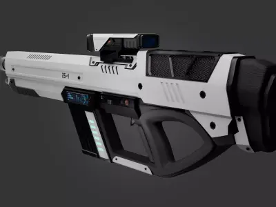 Scifi Gun Weapon Asset Low-poly 3D model