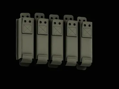 5x Handgun Magazine Pouch Low-poly 3D model