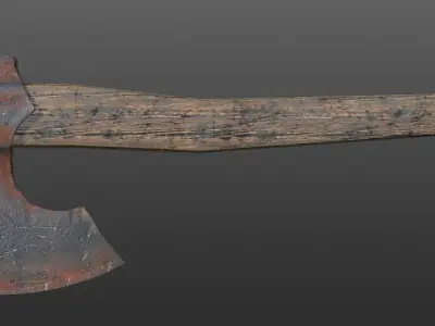 Axe game ready model Low-poly 3D model