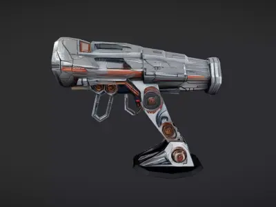 futuristic sci-fi turret or cannon 3D model