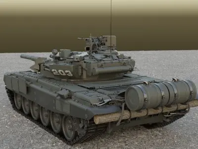 Tank T-90A 3D model purchase