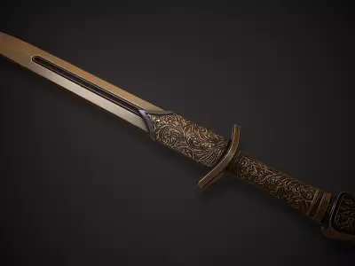 Aurum Vow - Ornamental Shortsword Low-poly 3D model