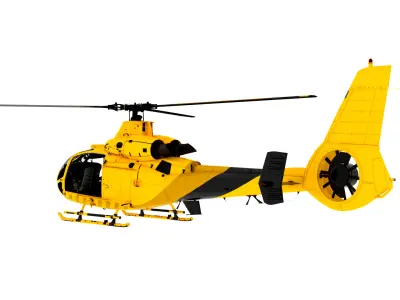 SA 341 Gazelle Rigged Military Helicopter 3D Model  3D model