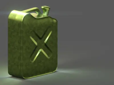 Gas can jerrycan hi-lo poly clean wore-out rusty variations Low-poly 3D model