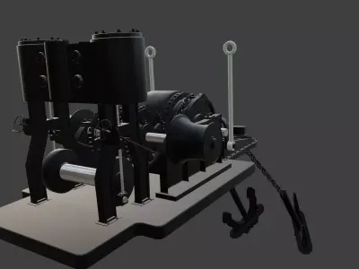 Nomadic anchor steam winding mechanism 3D model