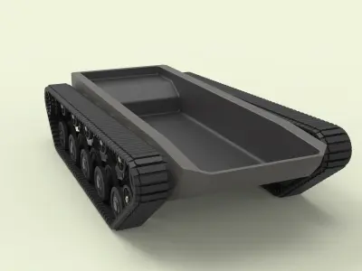 Rubber track chassis 3D model