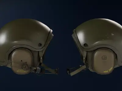 CI9-89-EVO - Combat Vehicle Italy Crewman Helmet low-poly Low-poly 3D model