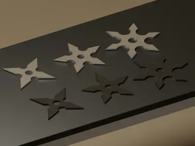 Shuriken Pack Low-poly 3D model