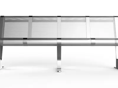 Waiting Room Seat V1 4 Seats 3D model