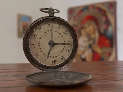 old pocket watch 3D model purchase