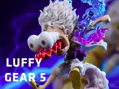 LUFFY - ONE PIECE - MODEL GEAR 5 - 3D PRINT - SPLIT PART 3D print model
