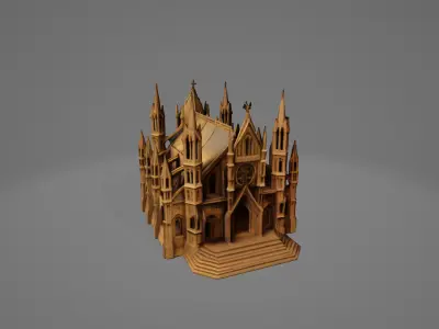 Gothic Cathedral 3D Model 3D model