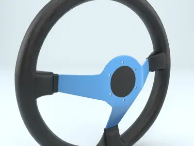 Steering Wheel Sparco L550 Blue 3D model