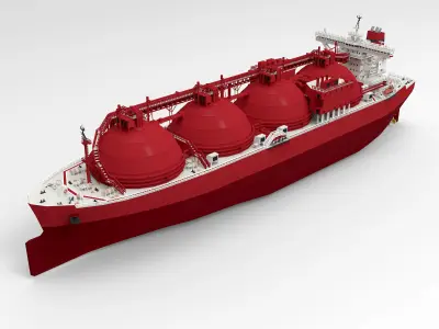 LNG Gas Carrier lowpoly Low-poly 3D model