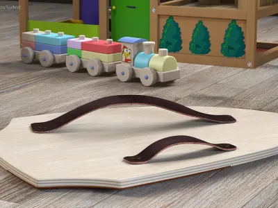 Toy Wooden Shield 3D model