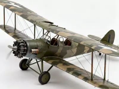 WWI Two-Seater Reconnaissance Biplane 3D Model Low-poly 3D model
