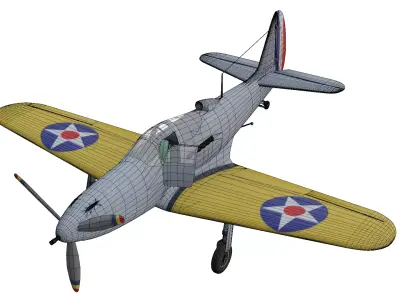 Bell XFL-1 Airabonita Low-poly 3D model